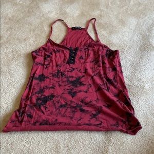 UO Red and black tie dyed tank top
